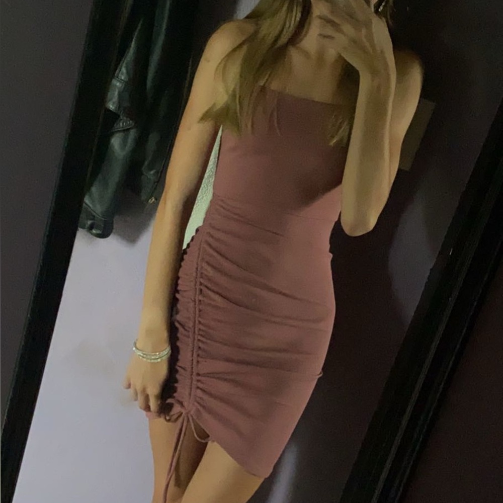 Windsor Dusty Pink Ruched Mini Dress